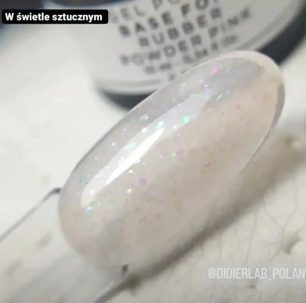 Kamuflująca baza kauczukowa z drobinkami foil - Powder Pink - 10ml - obrazek 8