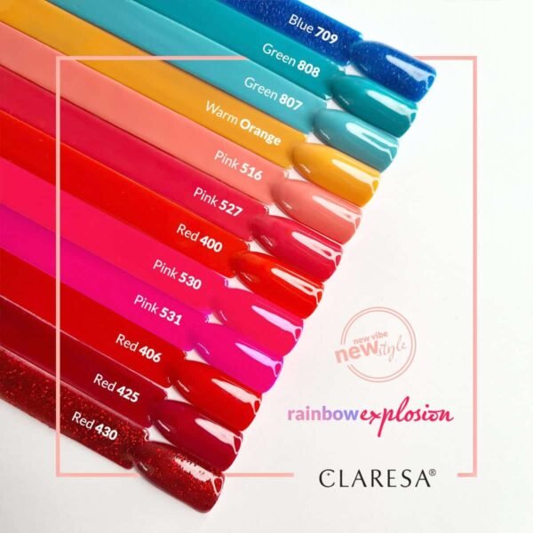 Claresa Lakier hybrydowy RED 406 5g - obrazek 3