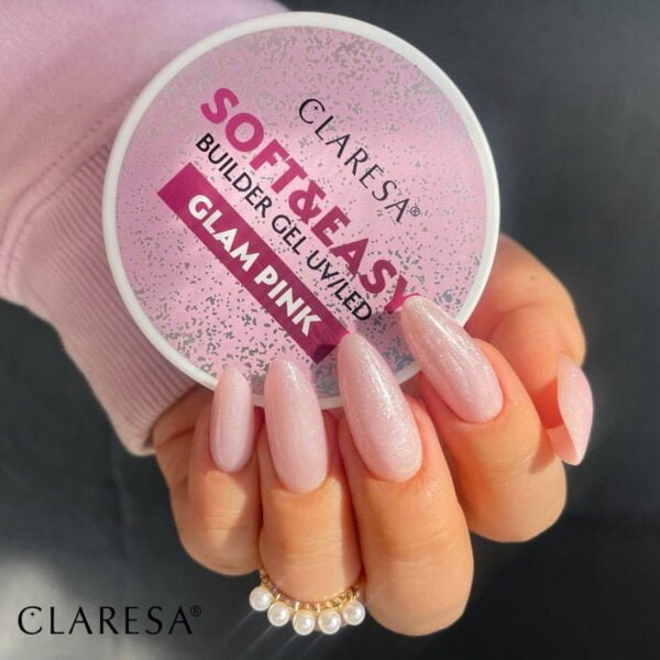 CLARESA Żel budujący SOFT&EASY BUILDER GEL BABY PINK 90G - obrazek 3