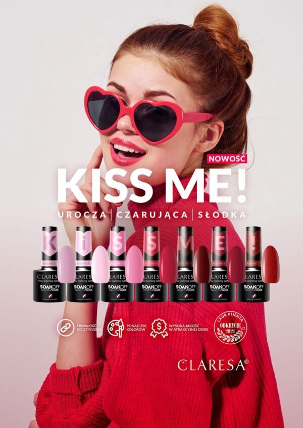 Claresa lakier hybrydowy Kiss Me! 2 -5g - obrazek 4