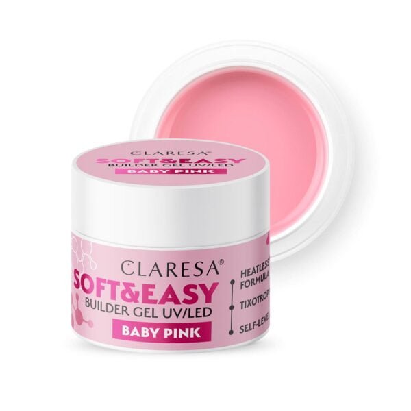 CLARESA Żel budujący SOFT&EASY BUILDER GEL BABY PINK 90G