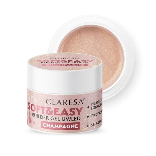 CLARESA Żel budujący SOFT&EASY BUILDER GEL CHAMPAGNE 45G