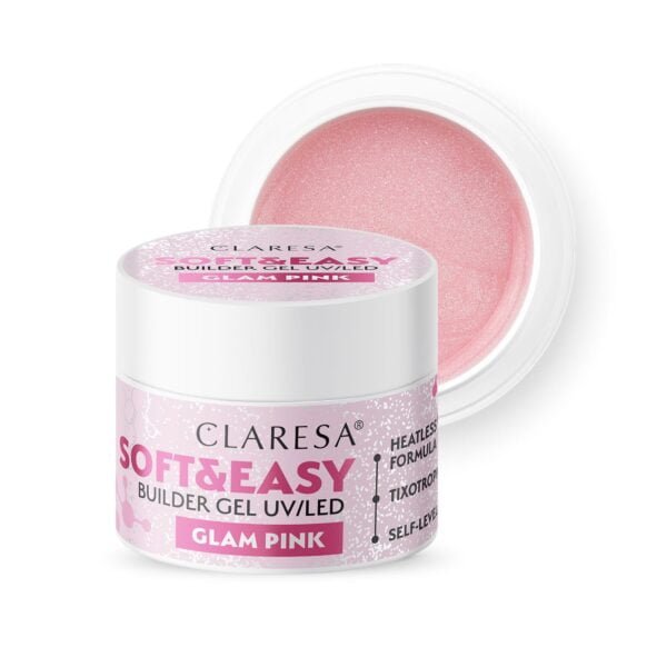 CLARESA Żel budujący SOFT&EASY BUILDER GEL GLAM PINK 12G
