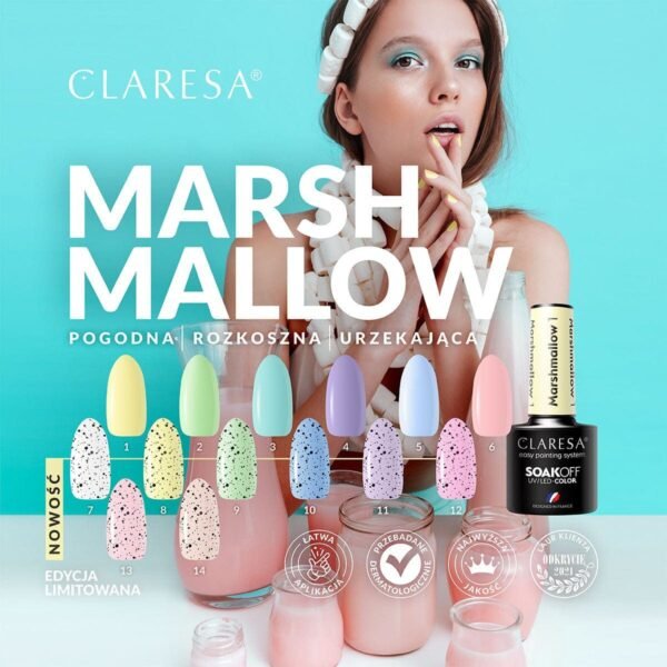 Claresa lakier hybrydowy MARSHMALLOW 12 5g - obrazek 7