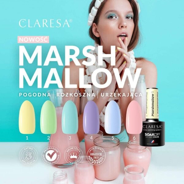 Claresa lakier hybrydowy MARSHMALLOW 1 5g - obrazek 3