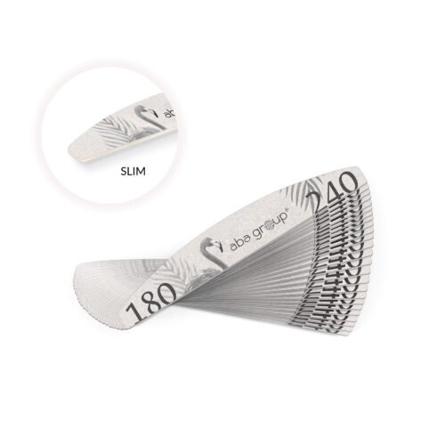 Aba Group Pilnik do paznokci PÓŁKSIĘŻYC 180/240 SLIM – FLAMING, 25 sztuk