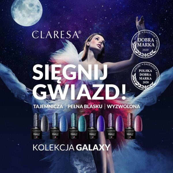 Claresa Lakier hybrydowy GALAXY BLACK 5g - obrazek 6