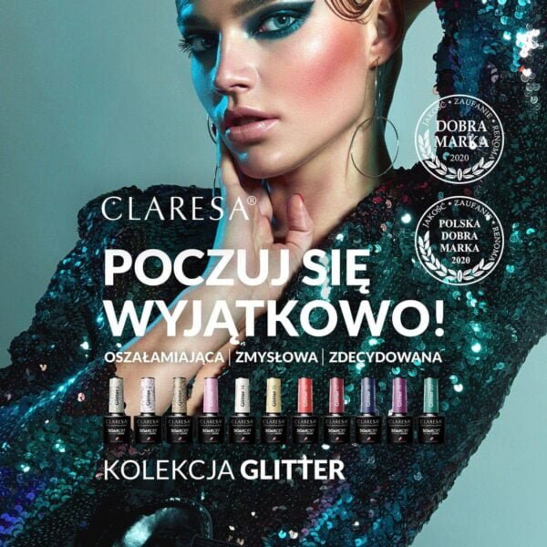 Claresa Lakier hybrydowy GLITTER 3 -5g - obrazek 3