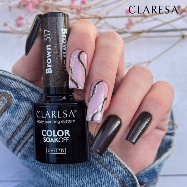 Claresa Lakier hybrydowy BROWN 317 -5g - obrazek 2