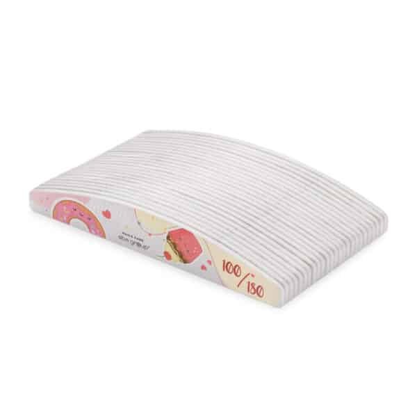 Aba Group Pilnik do paznokci EDYCJA LIMITOWANA - PÓŁKSIĘŻYC 100/180 "Nails Care" - Colorful Cookies, 25 sztuk - obrazek 2