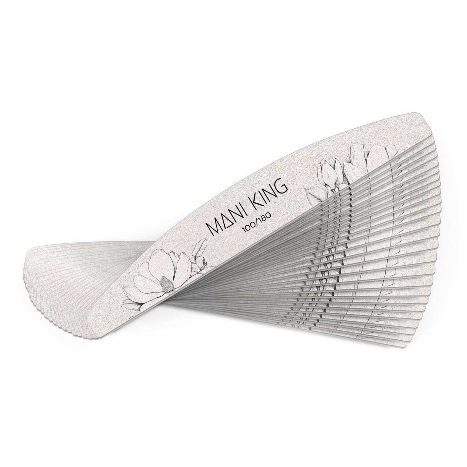 MANI KING Mineralny Pilnik do paznokci FLORA PÓŁKSIĘŻYC 100/180 Standard - 25 szt.