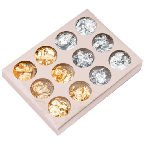 Folia chrom do zdobień paznokci, pozłotko, folia, płatki – złota