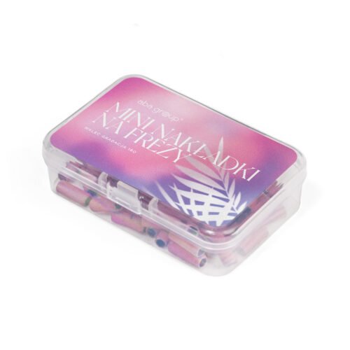 Aba Group Mini nakładki na frezy 3mm walec gradacja 180 – 50 sztuk, różowe