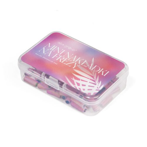 Aba Group Mini nakładki na frezy 3mm walec gradacja 240 – 50 sztuk, różowe