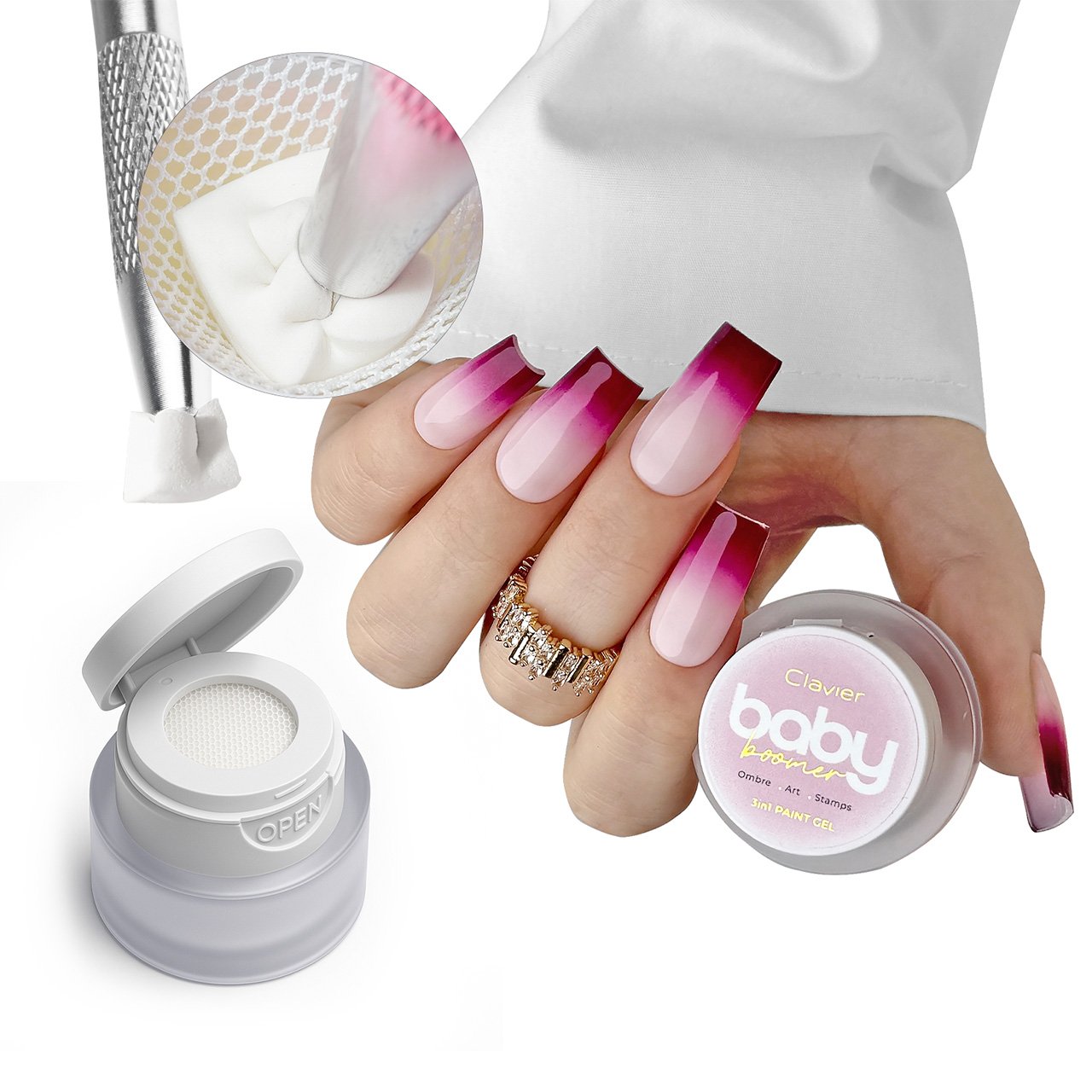 Baby Boomer żel 3w1 Clavier, Ombre, Art, Stamps, C02 „Lust”, 3g. - obrazek 2