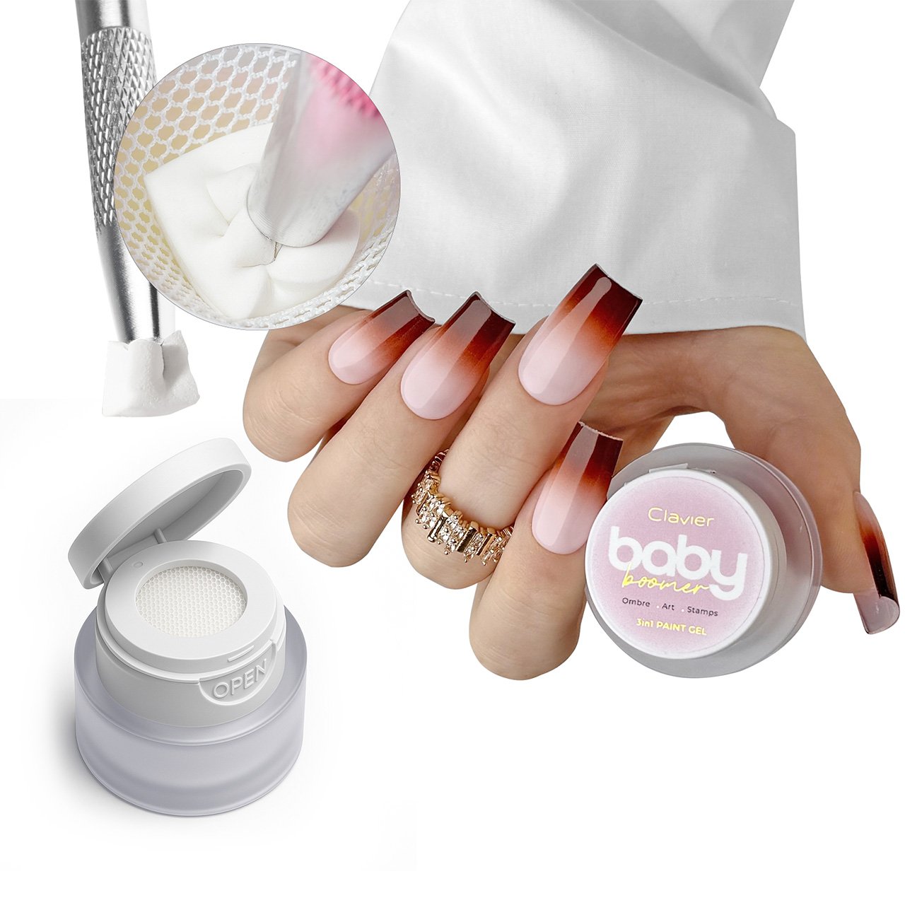 Baby Boomer żel 3w1 Clavier, Ombre, Art, Stamps, C03 „Tempation”, 3g. - obrazek 2