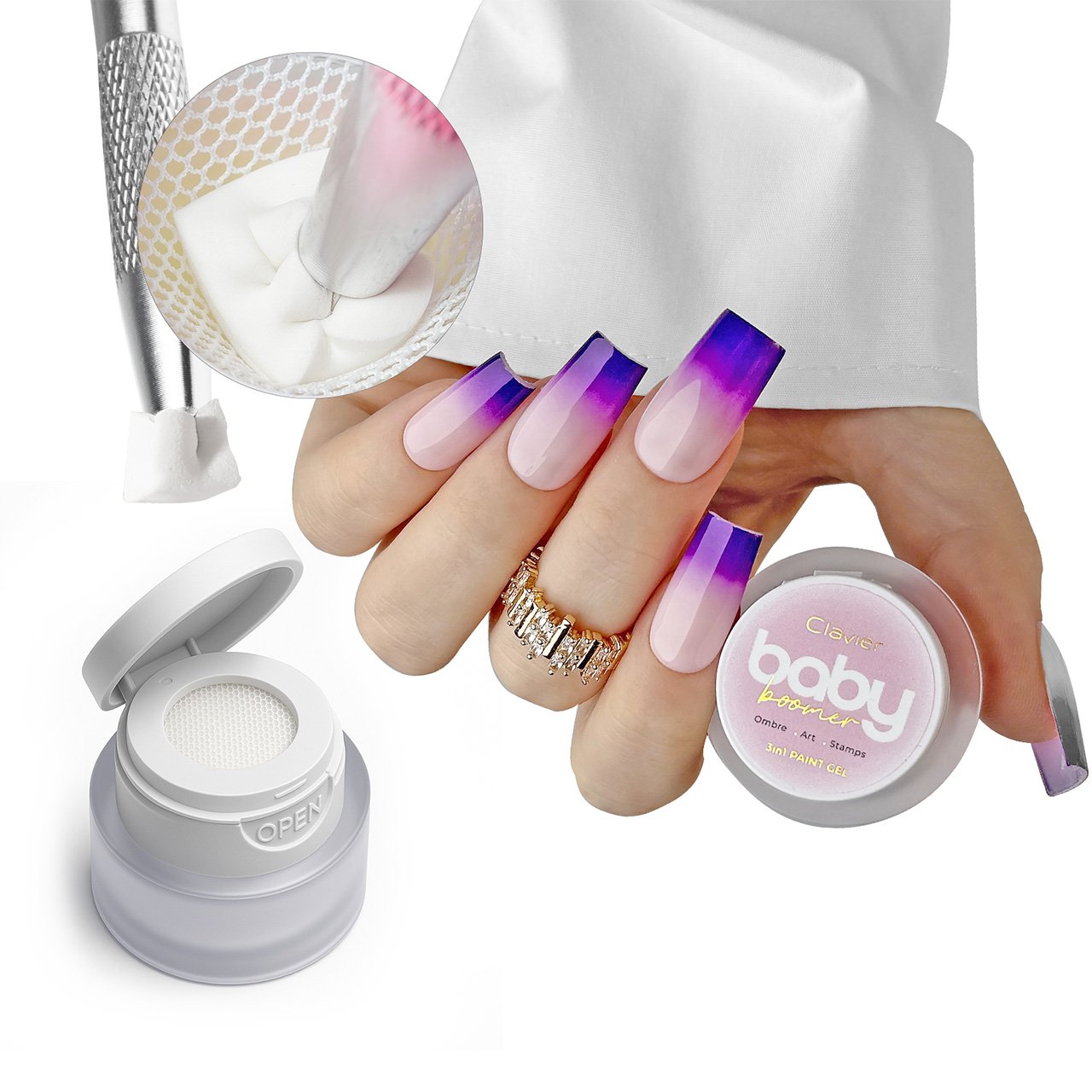 Baby Boomer żel 3w1 Clavier, Ombre, Art, Stamps, C05 „Vanity”, 3g. - obrazek 2