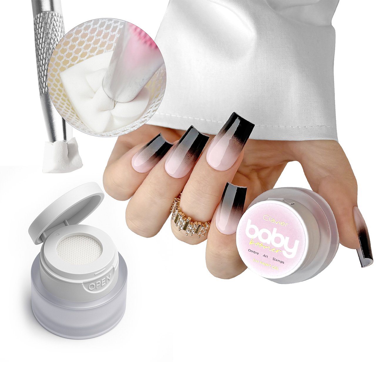 Baby Boomer żel 3w1 Clavier, Ombre, Art, Stamps, C07 „Femme Fatale”, 3g. - obrazek 2