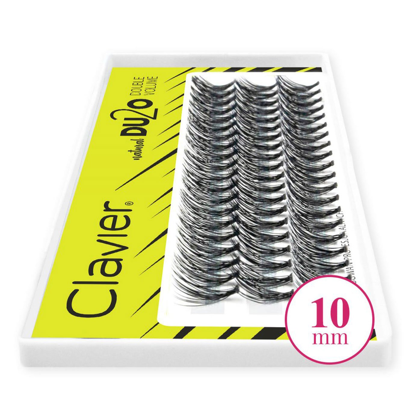 Kępki Rzęs Clavier 10mm – DU2O Double Volume, duo, 20D