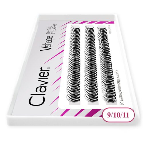 Kępki Rzęs Vshape-Clavier, mix 9/10/11 mm-Jaskółki, Kardashianki, Fishtail 10D