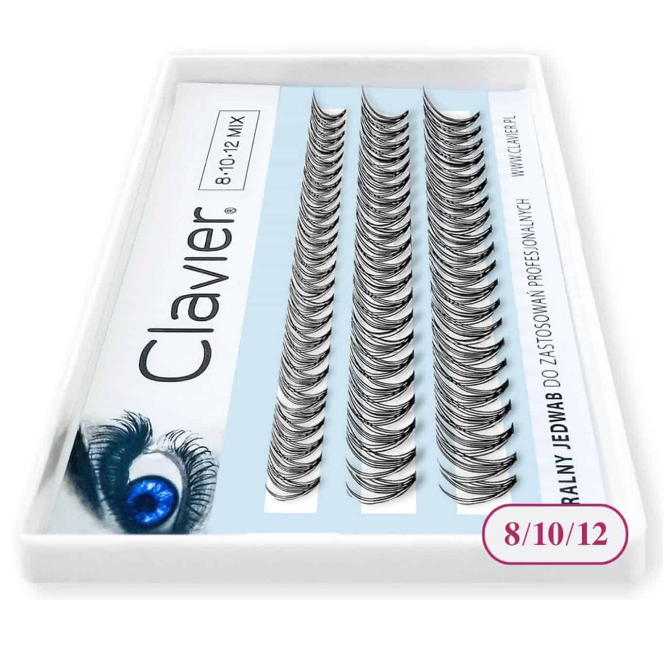 Kępki Rzęs Classic 8/10/12mm Clavier, do makijażu, 10D - obrazek 2