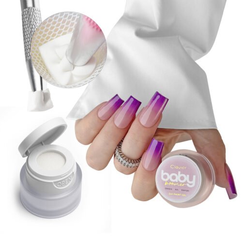 Baby Boomer żel 3w1 Clavier, Ombre, Art, Stamps, R12 „Plum”, 3g.